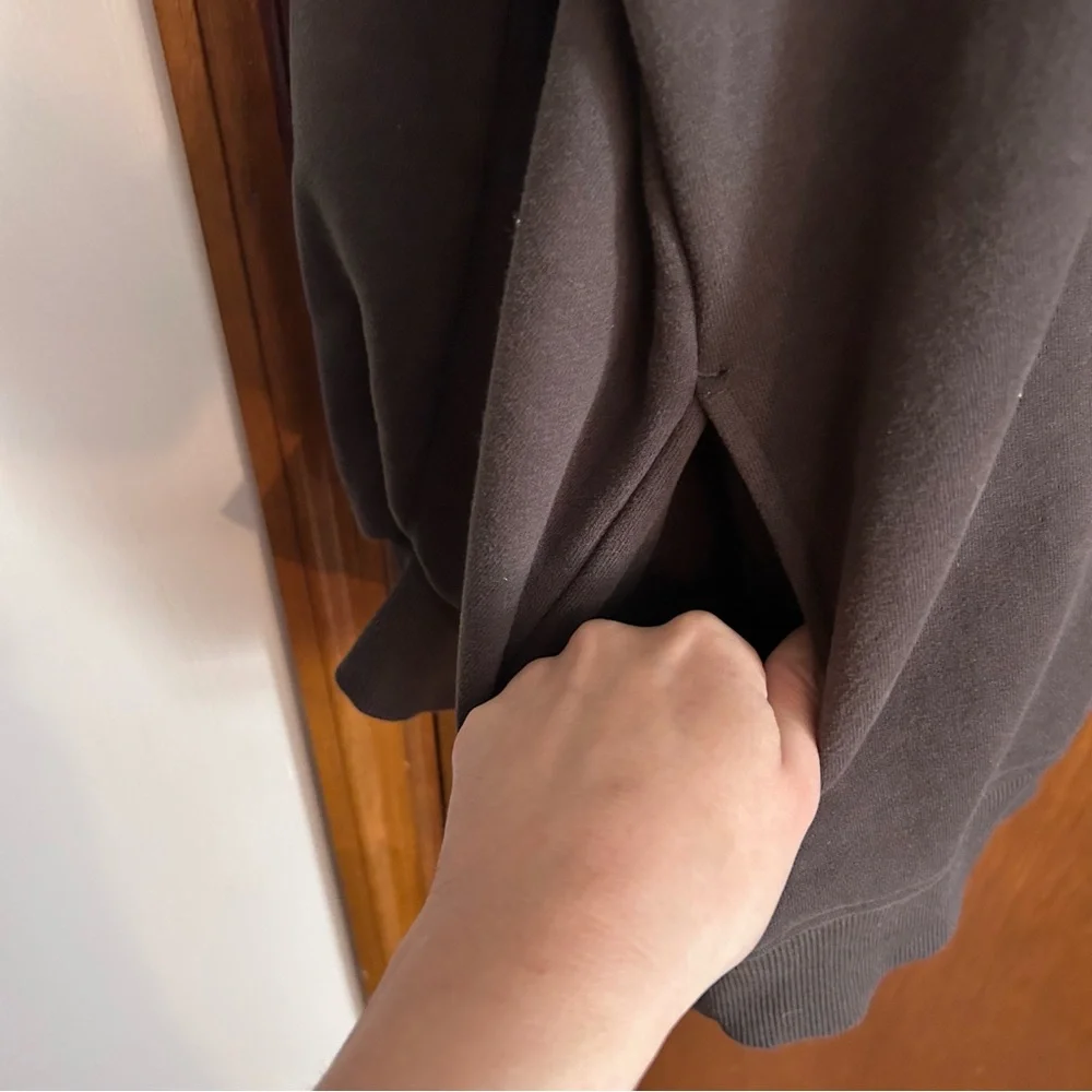 LIT activewear oversized slouchy cotton gray turtleneck sweater - Picture 5 of 5